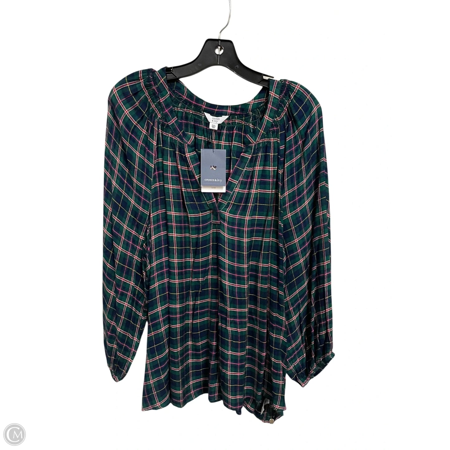 Top Long Sleeve By Crown And Ivy In Green, Size: Xxl