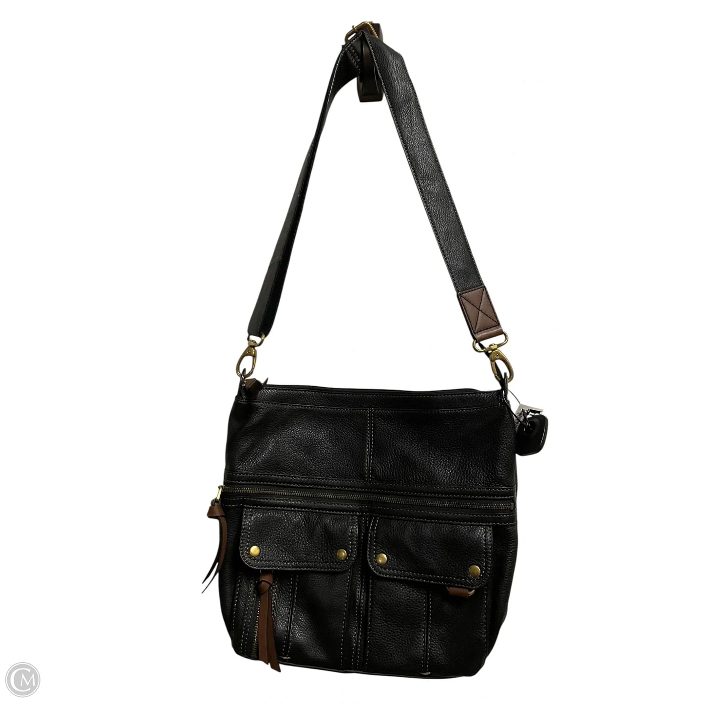 Handbag Leather By Fossil, Size: Large
