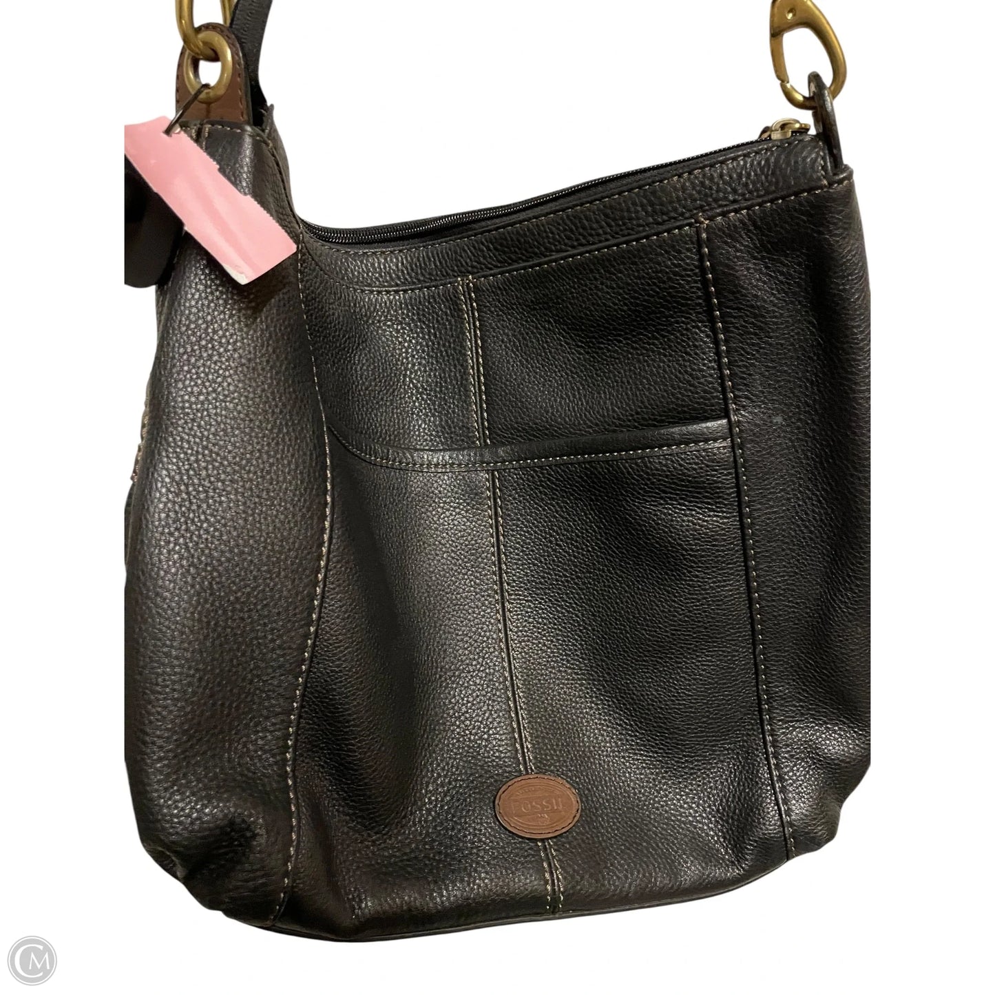 Handbag Leather By Fossil, Size: Large