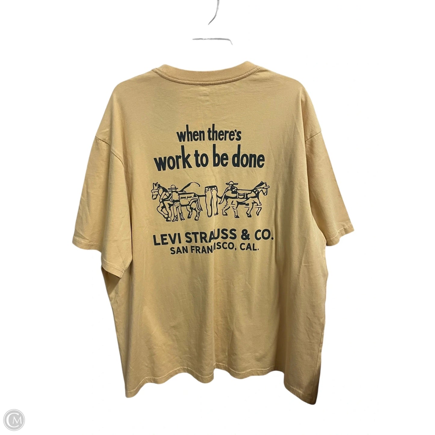 Top Short Sleeve By Levis In Yellow, Size: Xl