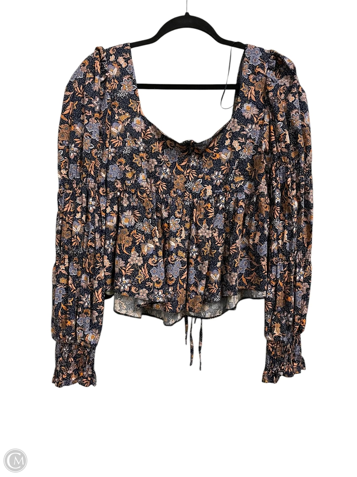 Top Long Sleeve By Top Shop In Navy, Size: 10