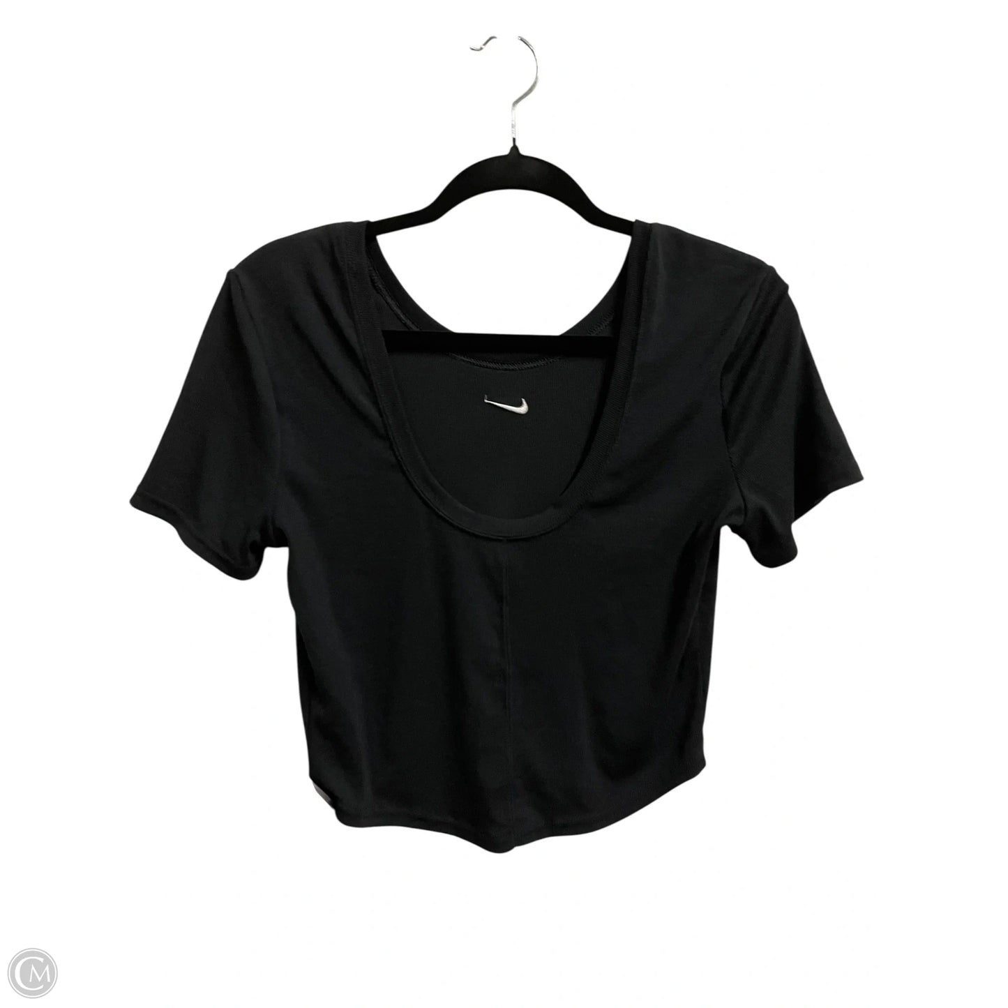 Athletic Top Short Sleeve By Nike In Black, Size: M