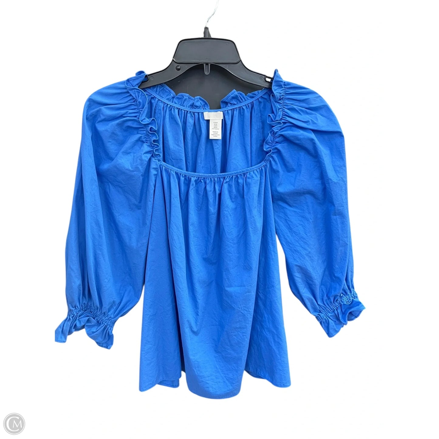 Top Long Sleeve By H&m In Blue, Size: M