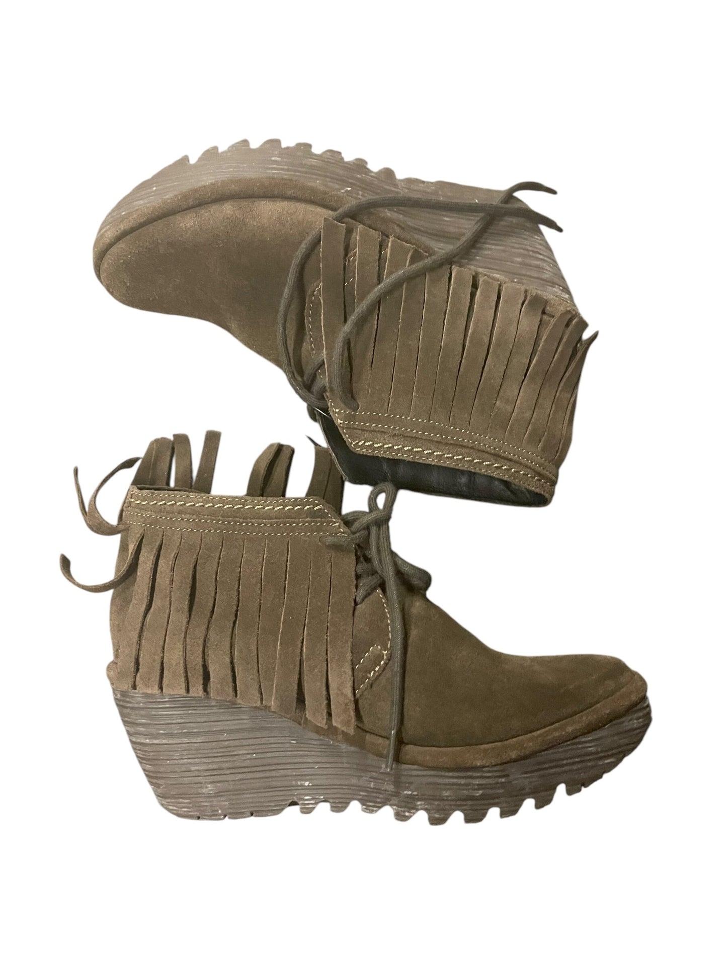 Boots Ankle Heels By Fly London Size: 6.5