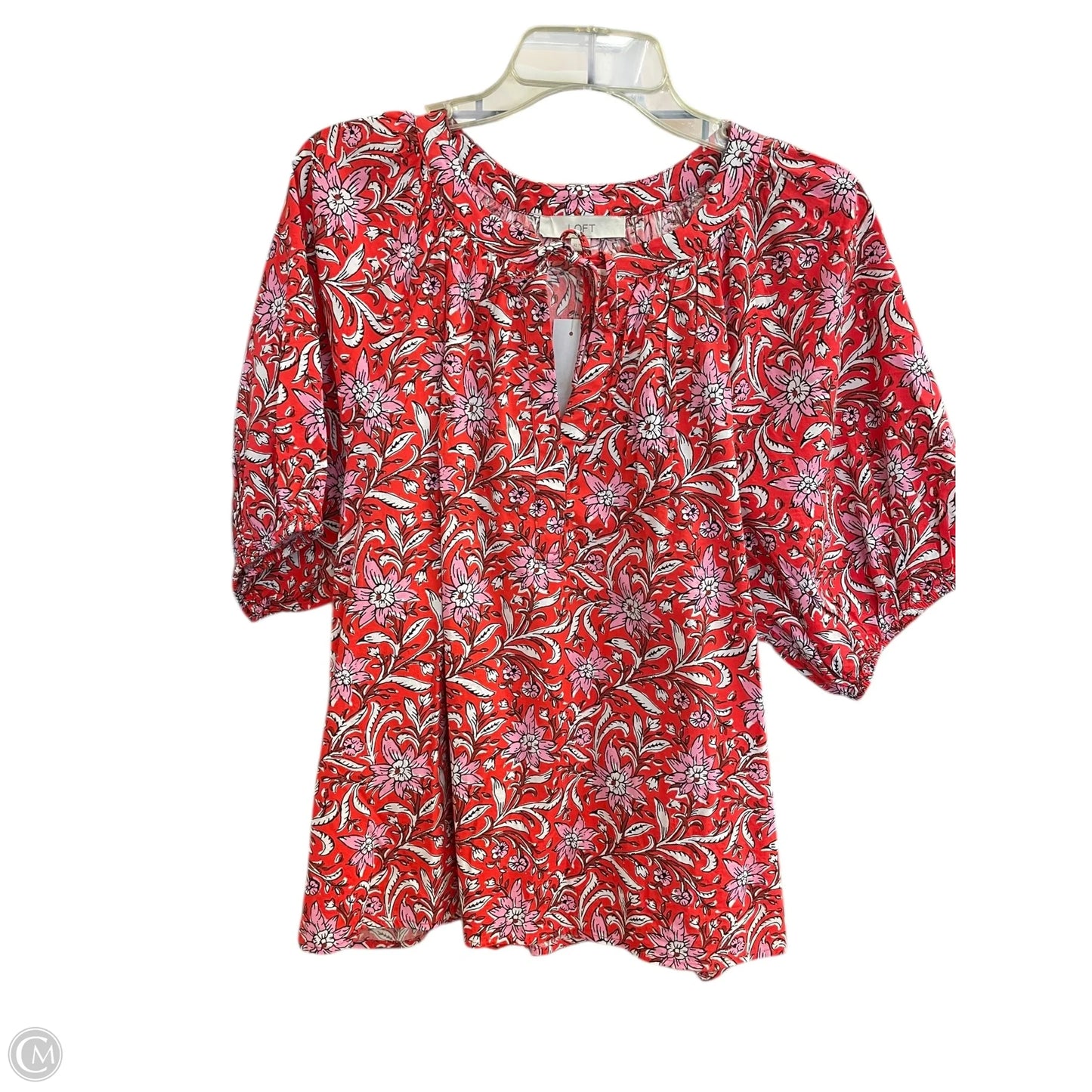 Top Short Sleeve By Loft In Red, Size: Xl