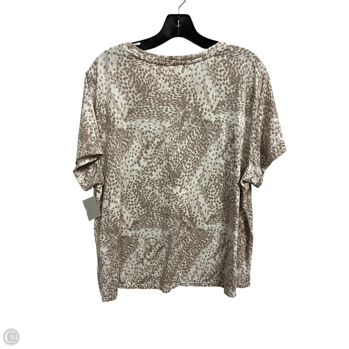 Top Short Sleeve By Calvin Klein In Animal Print, Size: 2x