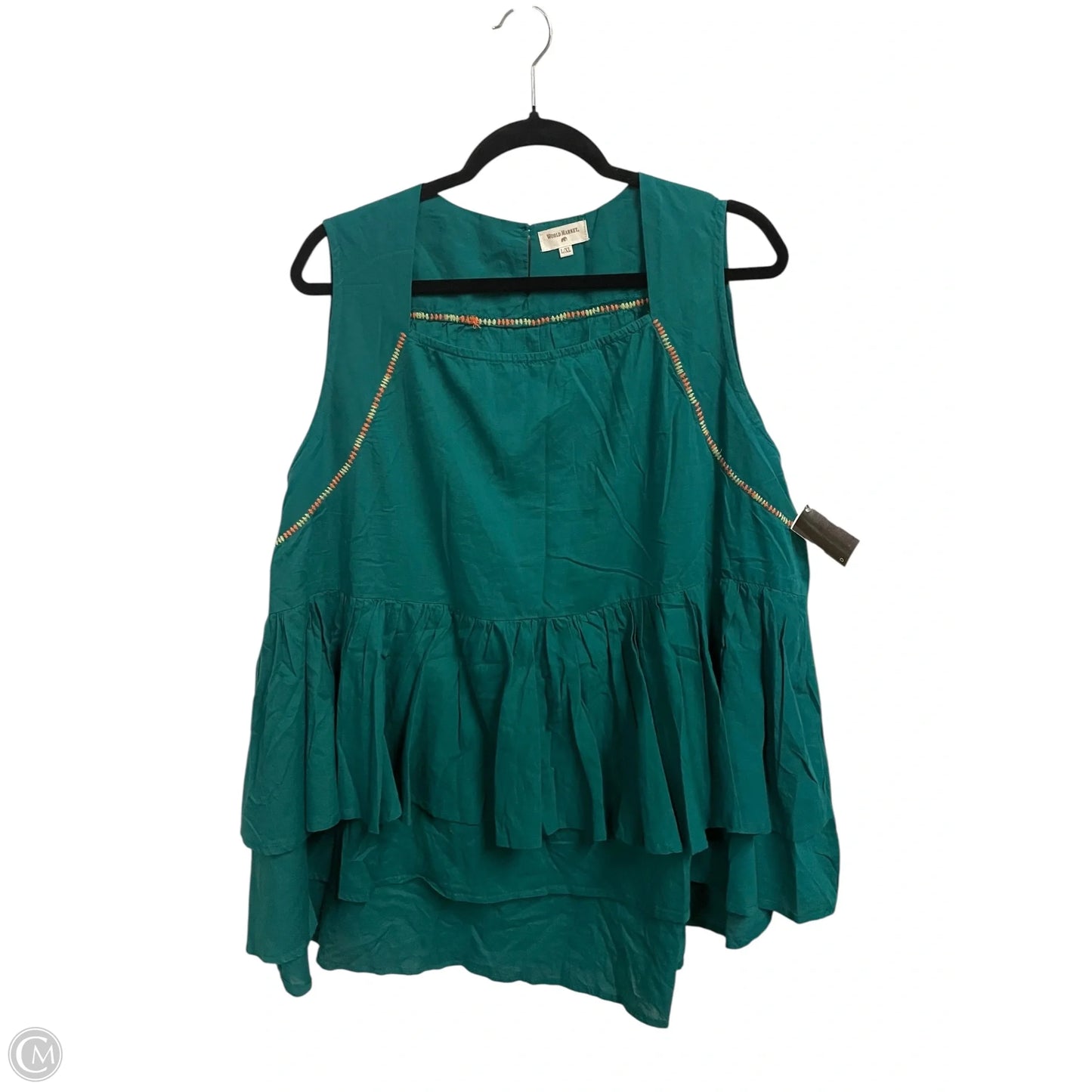 Tunic Sleeveless By World Market In Green, Size: L
