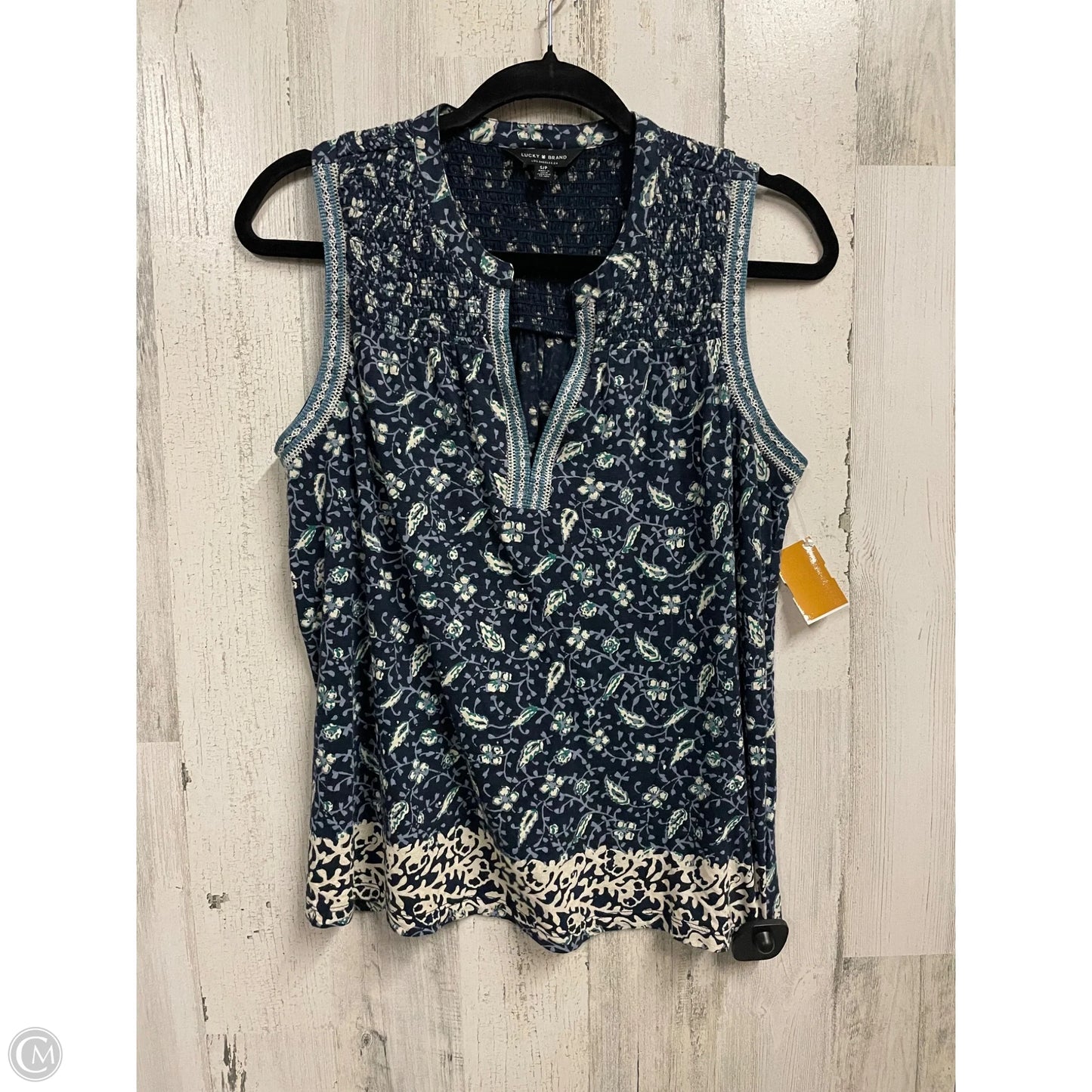 Top Sleeveless By Lucky Brand In Blue, Size: S