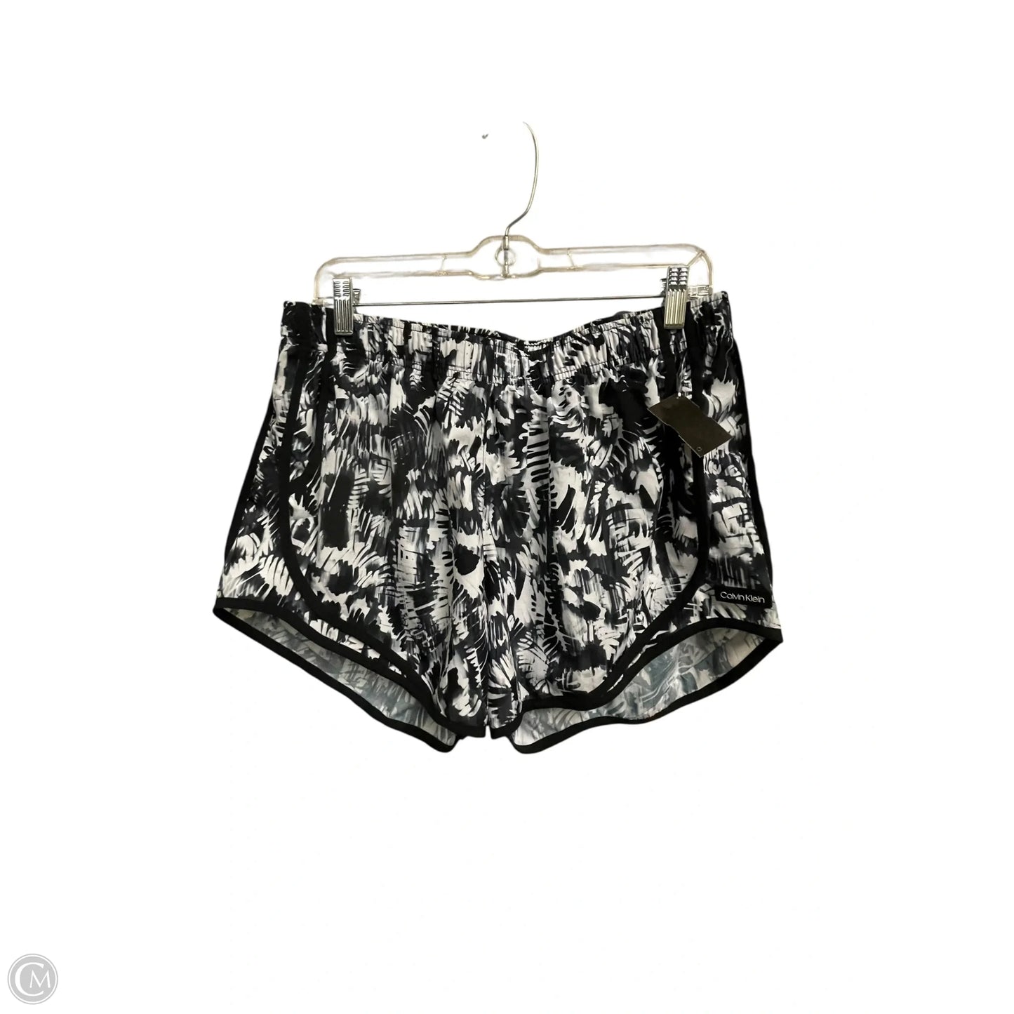 Athletic Shorts By Calvin Klein In Black & White, Size: L