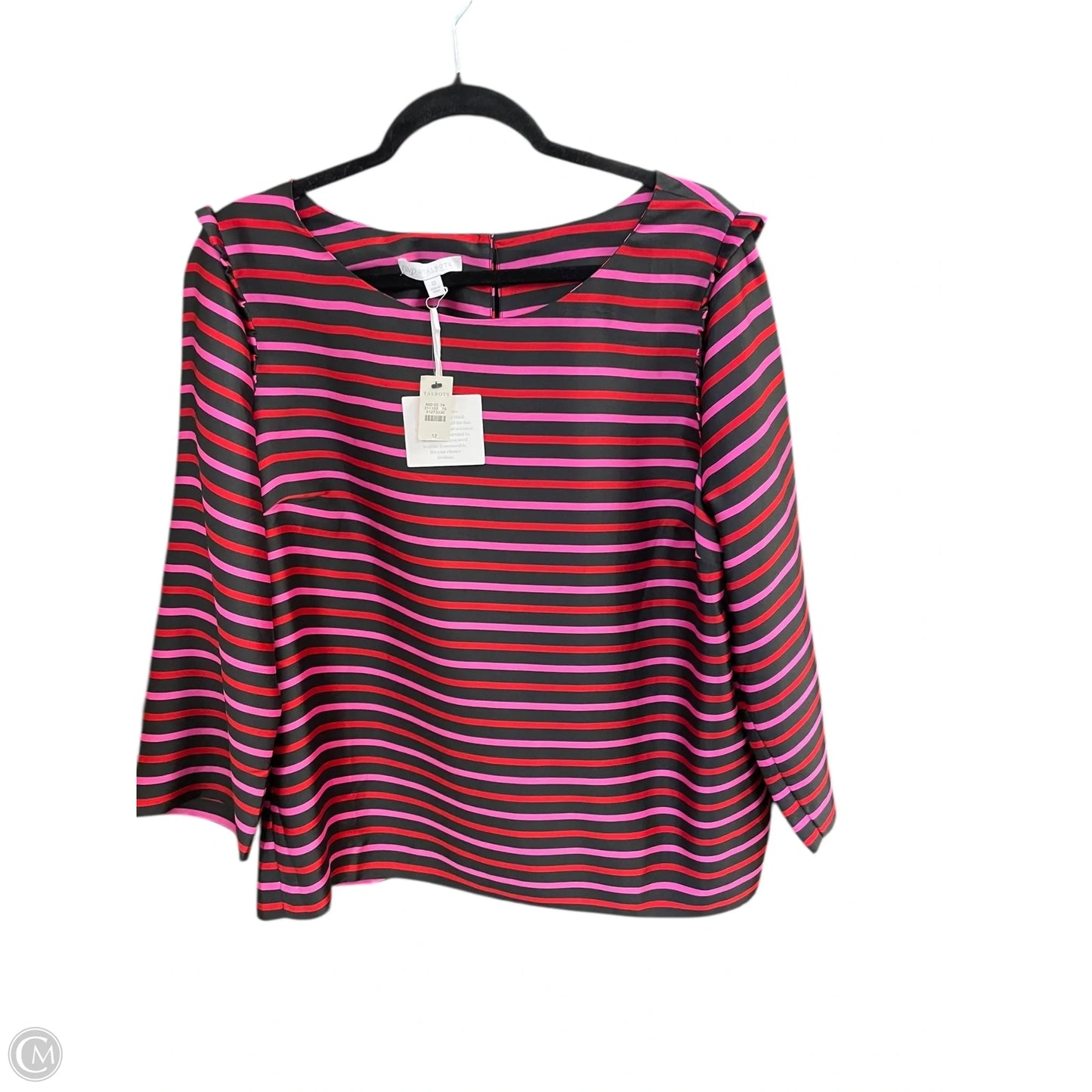 Top Long Sleeve By Talbots In Striped Pattern, Size: 12