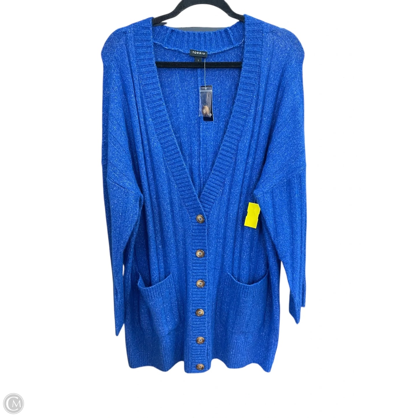 Sweater Cardigan By Torrid In Blue, Size: 1x