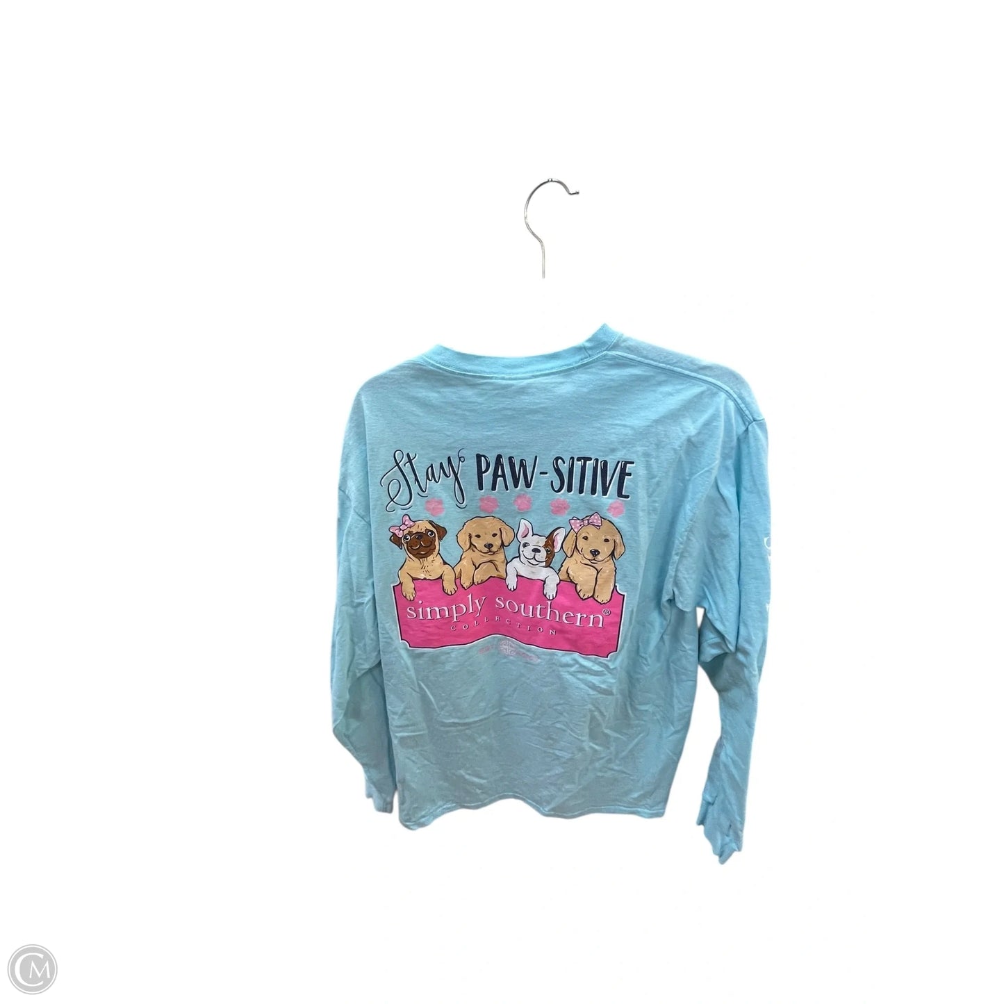 Top Long Sleeve By Simply Southern In Blue, Size: L