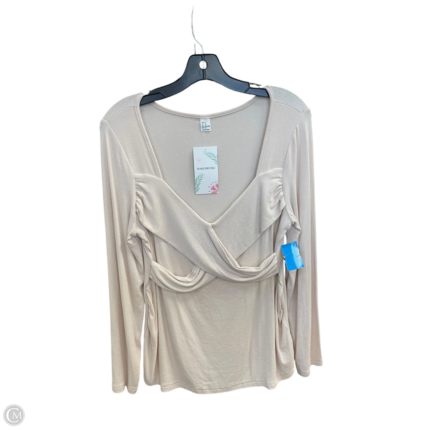 Top Long Sleeve By Clothes Mentor In Beige, Size: Xl