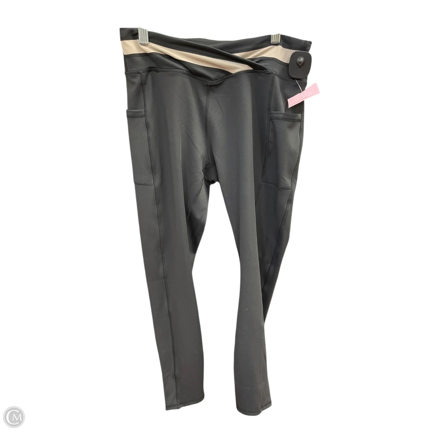 Athletic Pants 2pc By Clothes Mentor In Black & Tan, Size: L