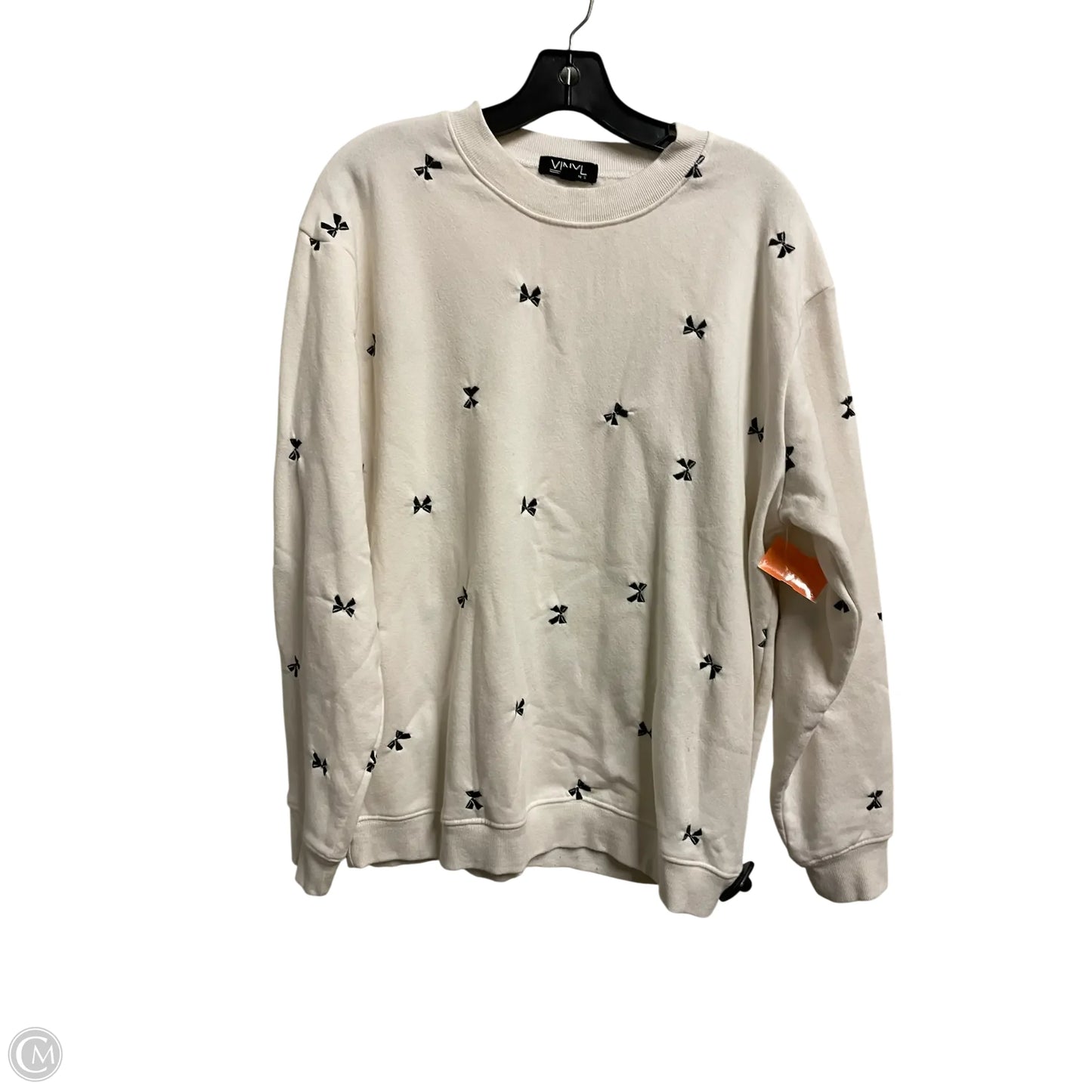 Sweatshirt Crewneck By Clothes Mentor In White, Size: L