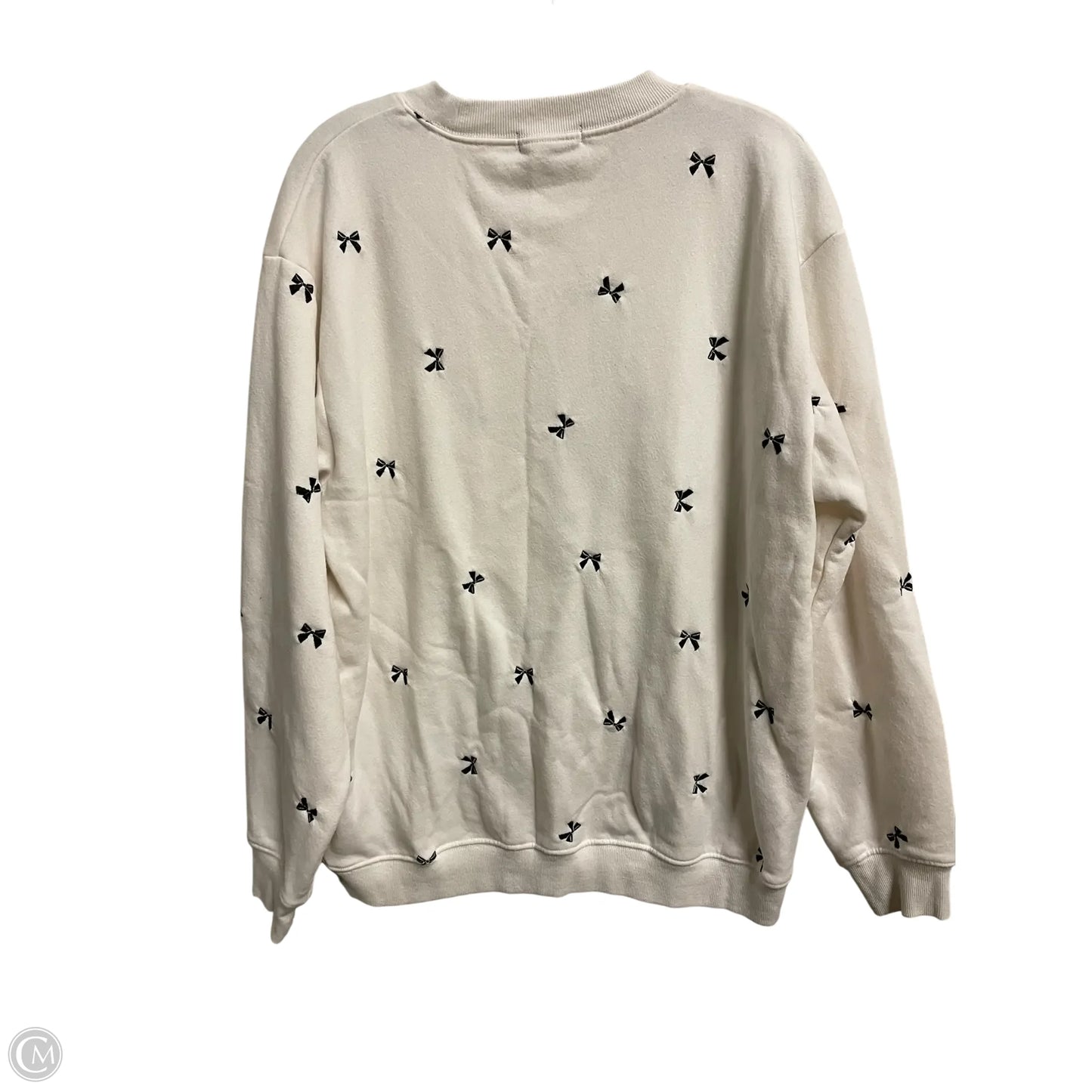 Sweatshirt Crewneck By Clothes Mentor In White, Size: L