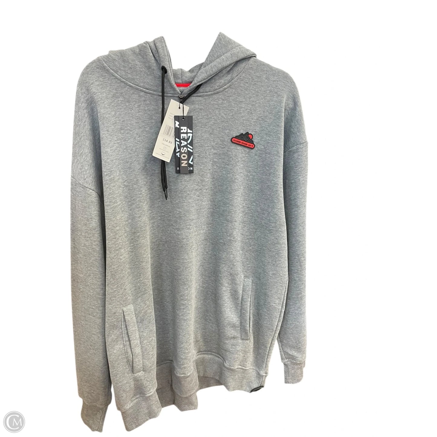 Sweatshirt Hoodie By Clothes Mentor In Grey, Size: Xxl