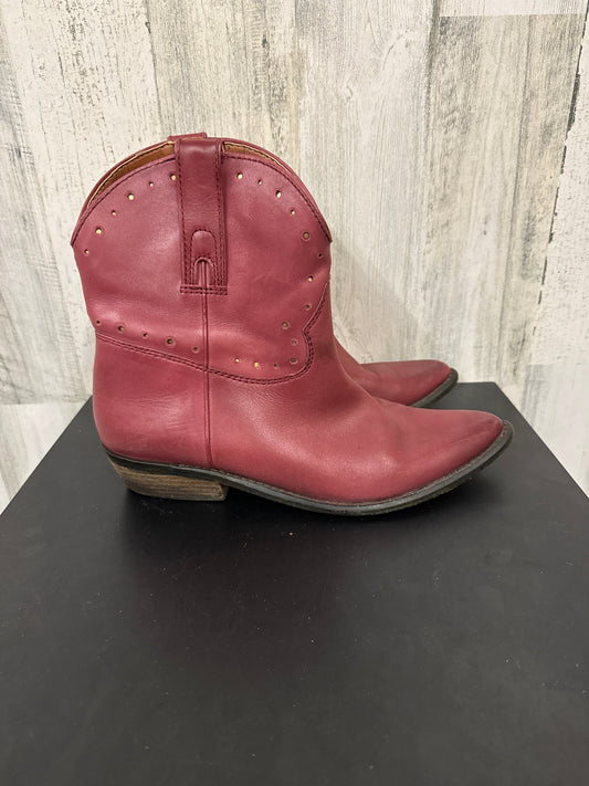 Red Boots Ankle Flats Lucky Brand, Size 9