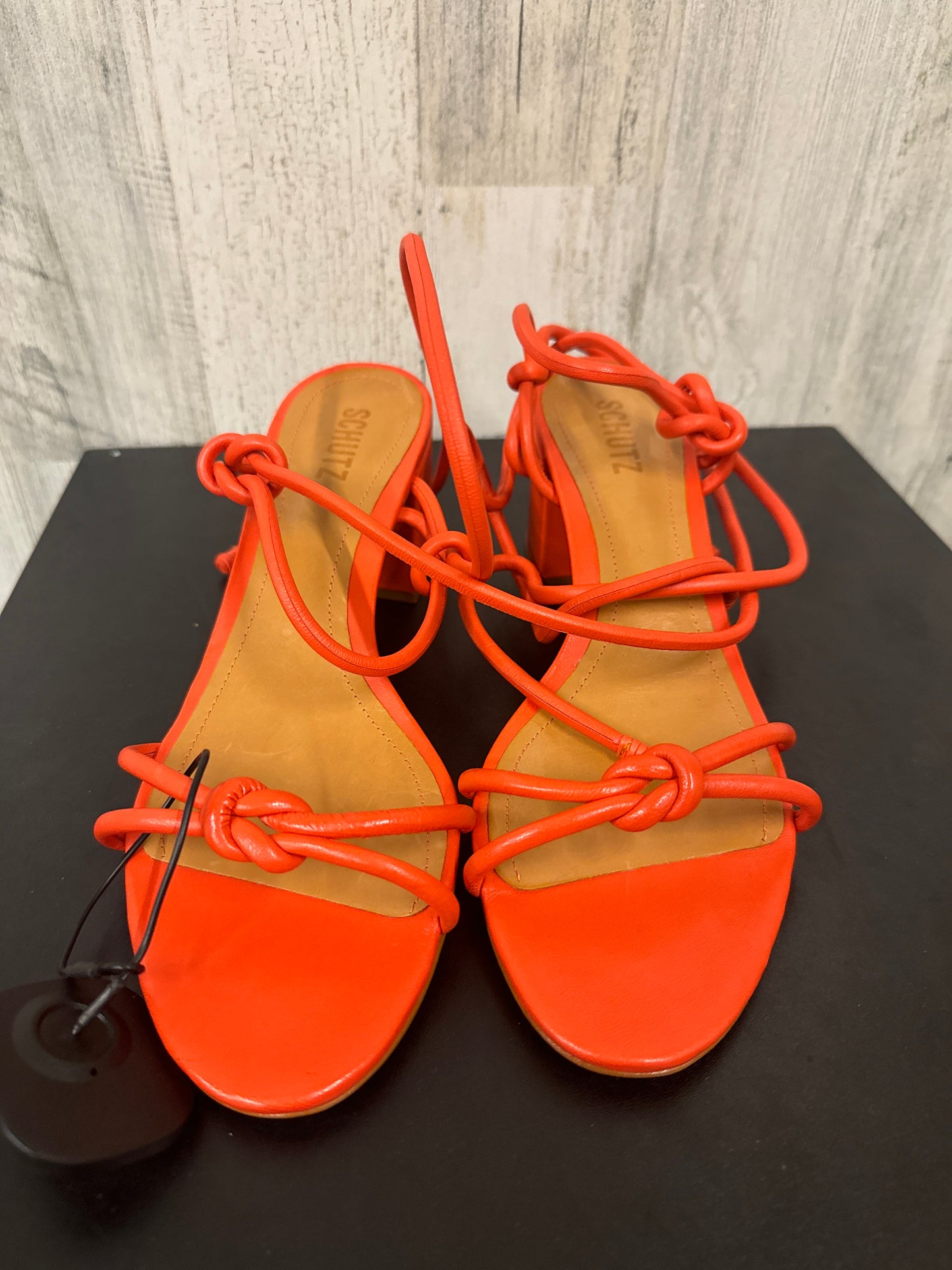 Orange Sandals Heels Block Clothes Mentor, Size 10