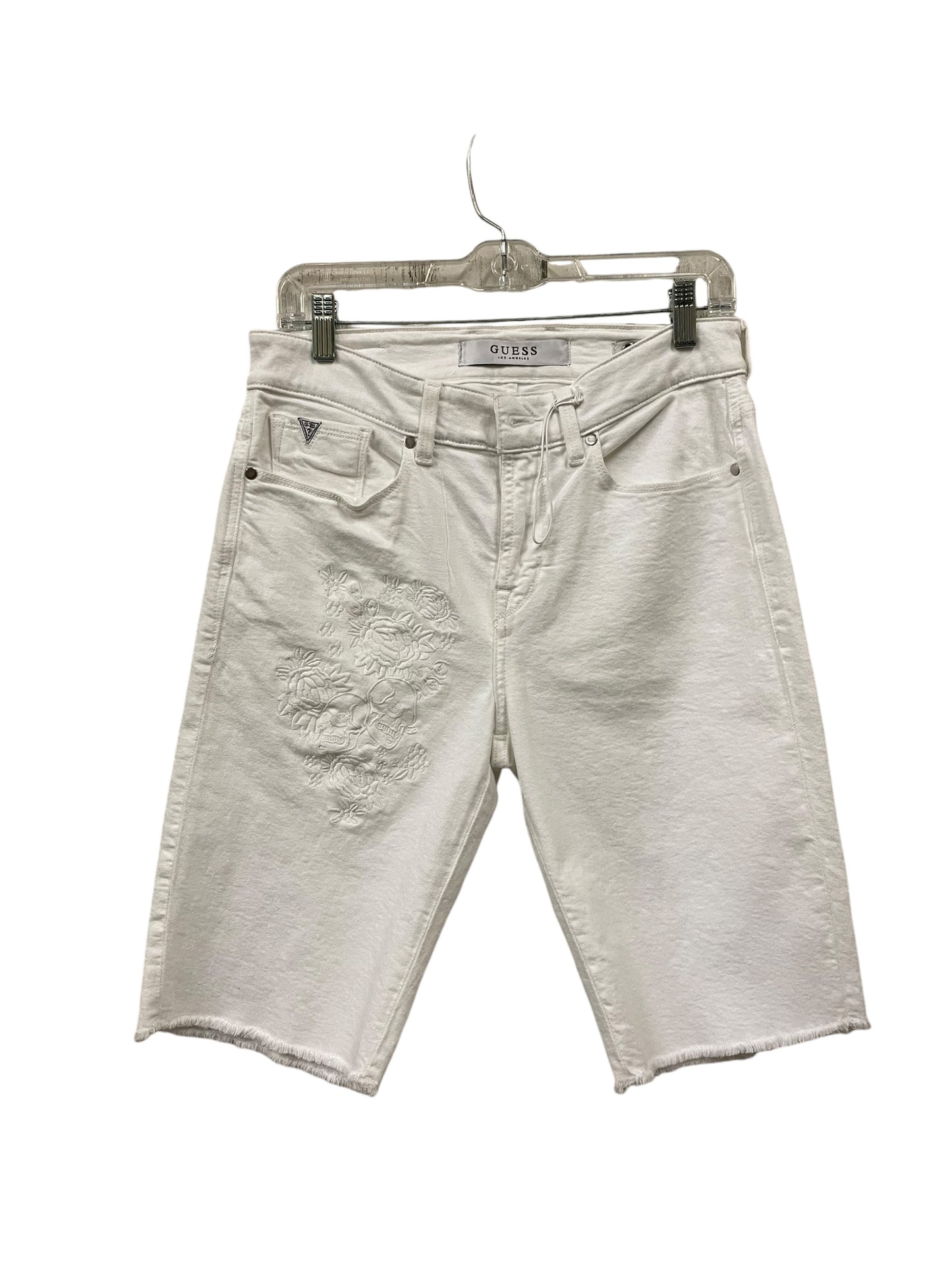 Shorts By Guess In White Denim, Size: 10