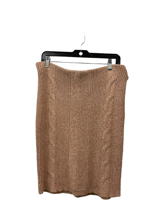 Skirt Midi By Express In Brown, Size: Xl