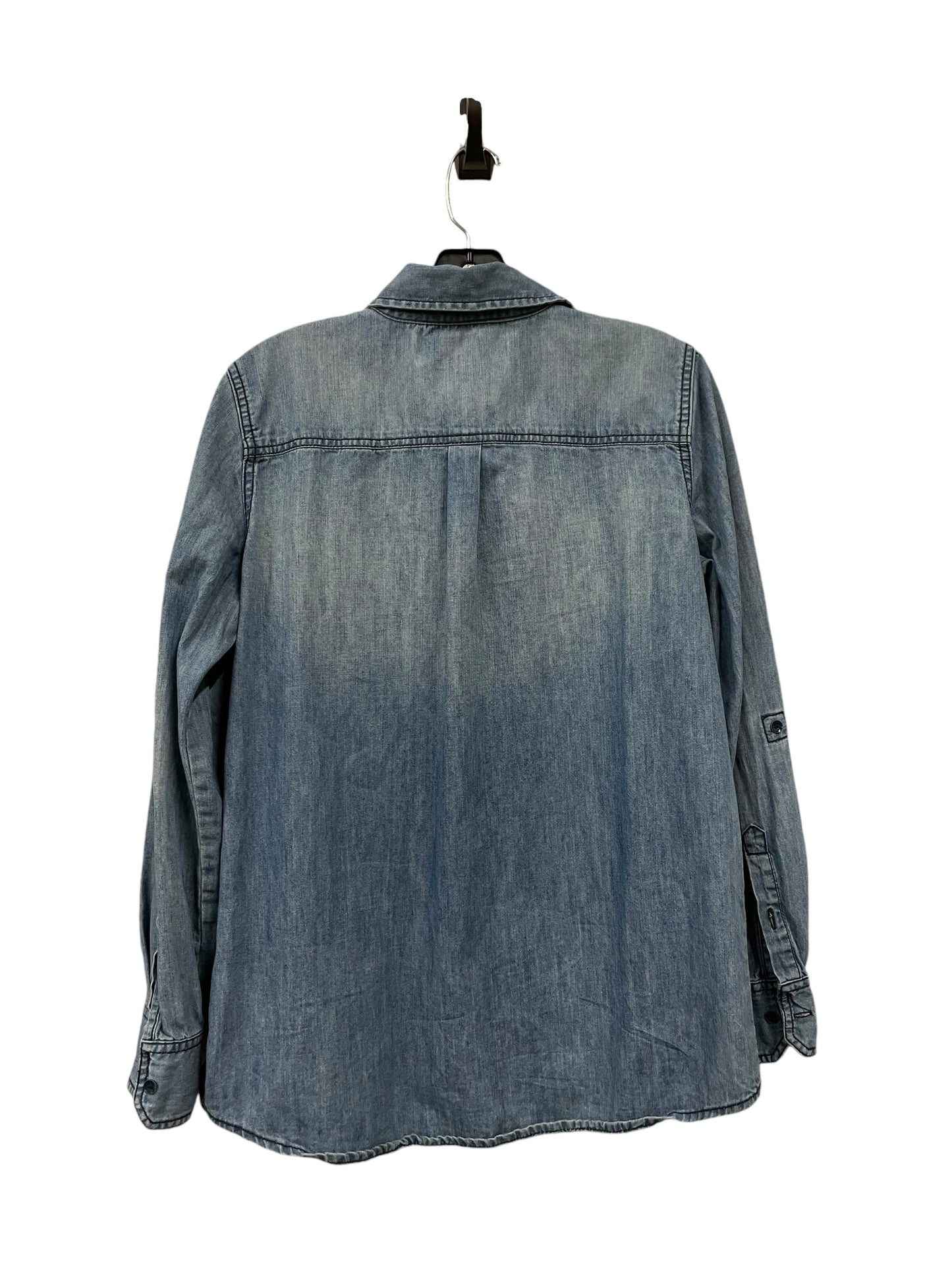 Top Long Sleeve Basic By Joe Fresh In Blue Denim, Size: M