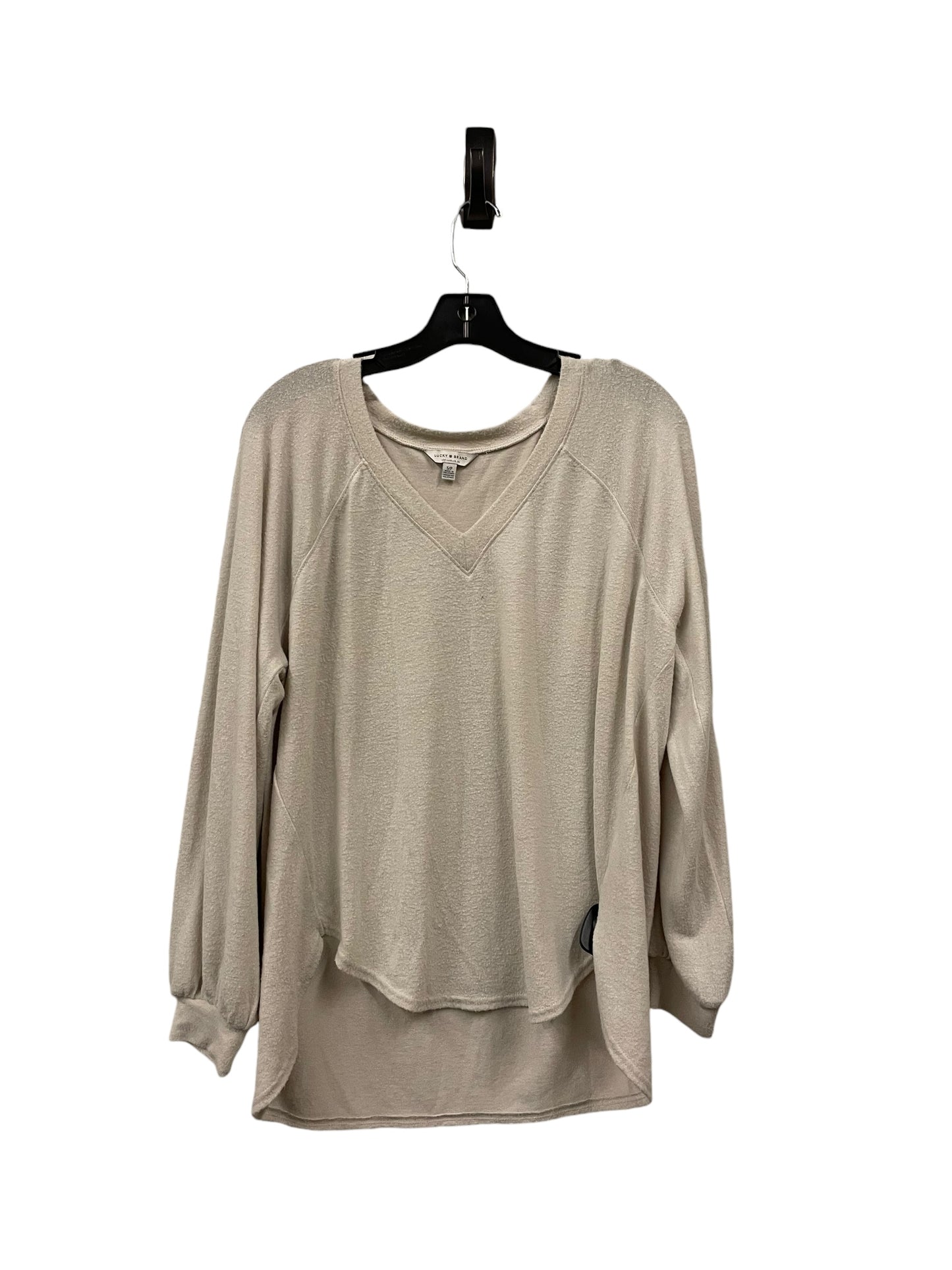 Top Long Sleeve Basic By Lucky Brand In Tan, Size: S