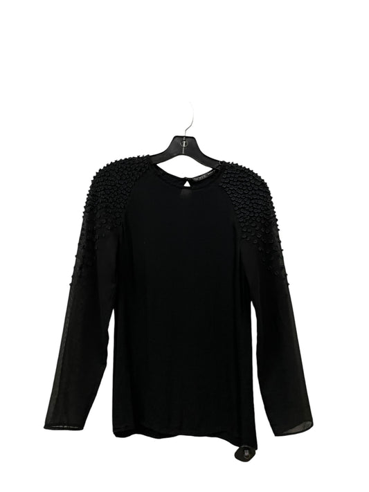 Top Long Sleeve By Zara Basic In Black, Size: S