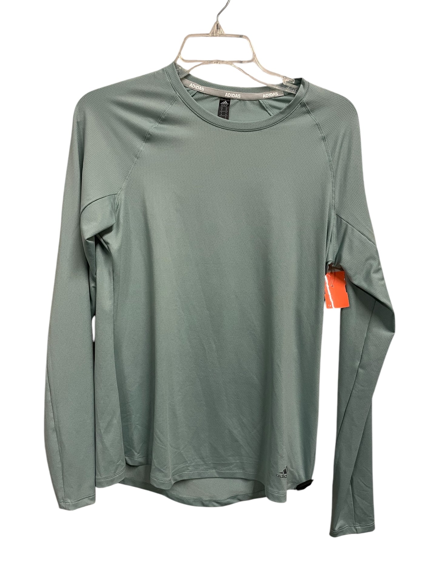 Athletic Top Long Sleeve Crewneck By Adidas In Green, Size: M