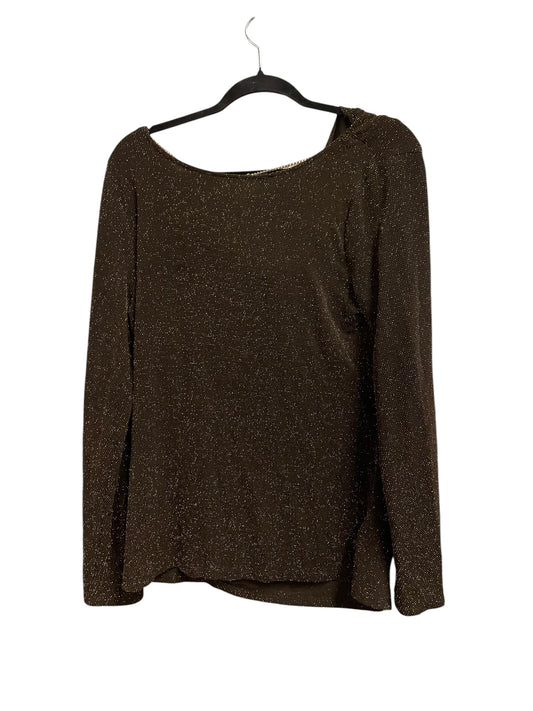 Top Long Sleeve By Michael Kors In Black & Gold, Size: L