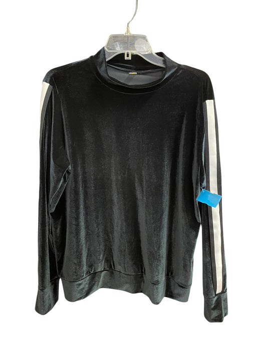 Athletic Top Long Sleeve Crewneck By Xersion In Black, Size: L