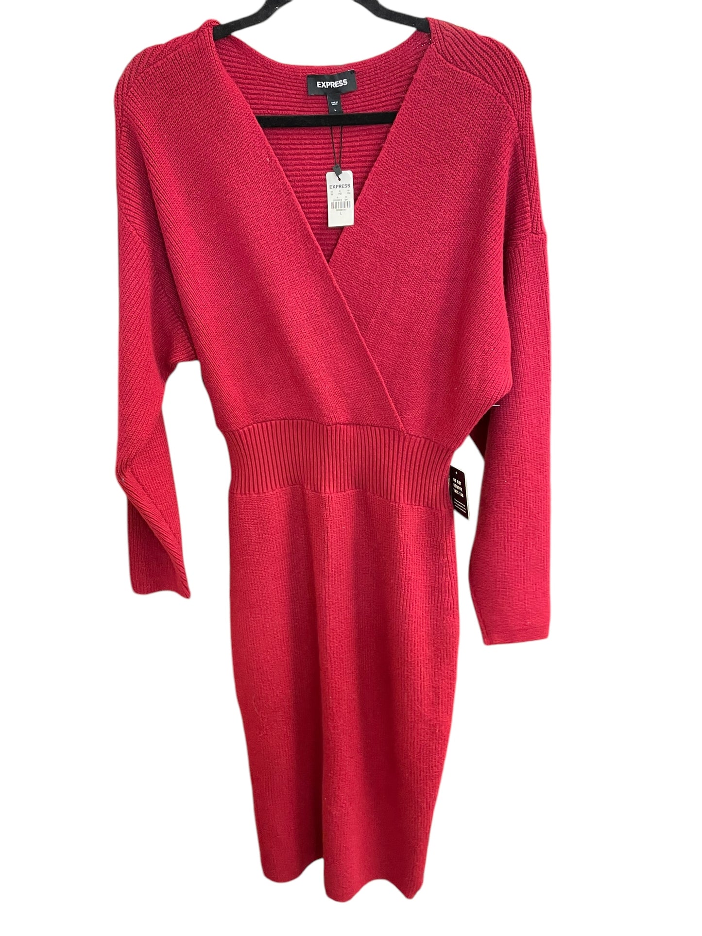 Dress Sweater By Express In Red, Size: L