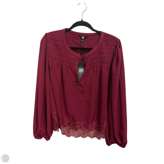 Top Long Sleeve Designer By Frye In Red, Size: L