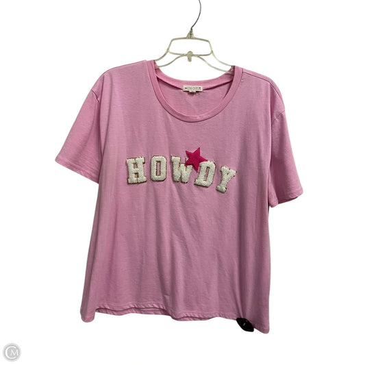Top Short Sleeve By Clothes Mentor In Pink, Size: 2x