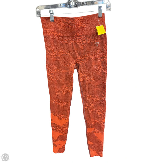 Athletic Leggings By Gym Shark In Orange, Size: M