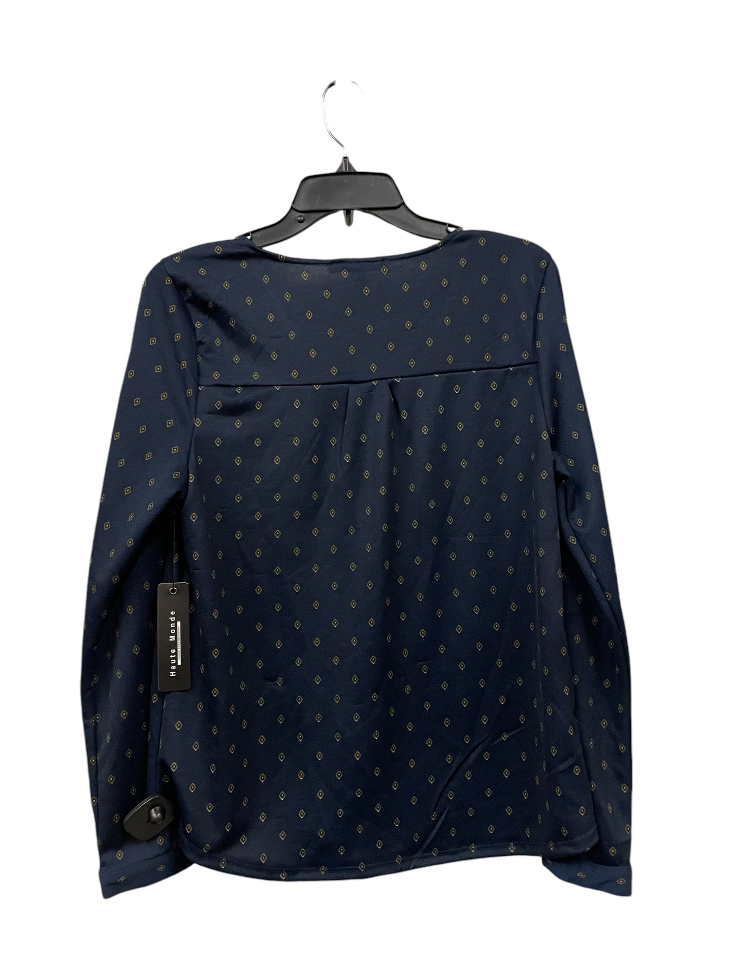 Top Long Sleeve By Haute Monde In Navy, Size: L