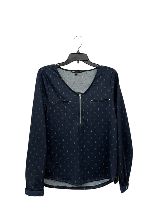 Top Long Sleeve By Haute Monde In Navy, Size: L