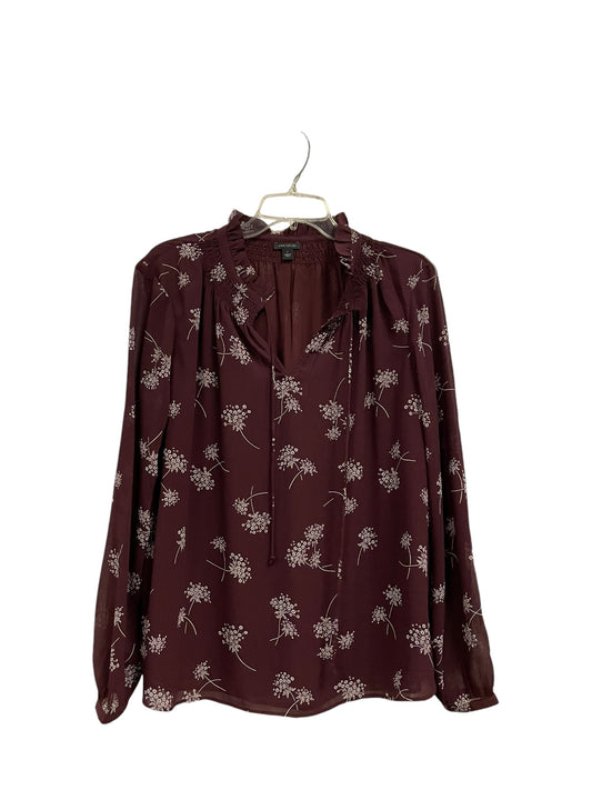 Top Long Sleeve By Ann Taylor In Purple, Size: L