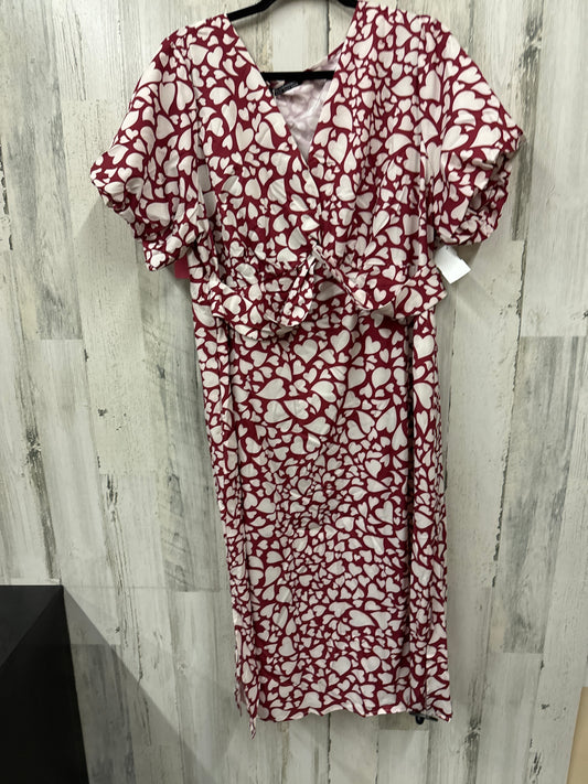 Red Dress Casual Maxi Clothes Mentor, Size 2x
