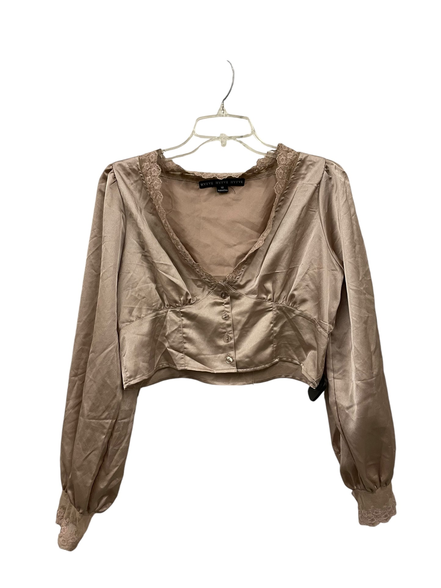 Top Long Sleeve By Hyfve In Brown, Size: M