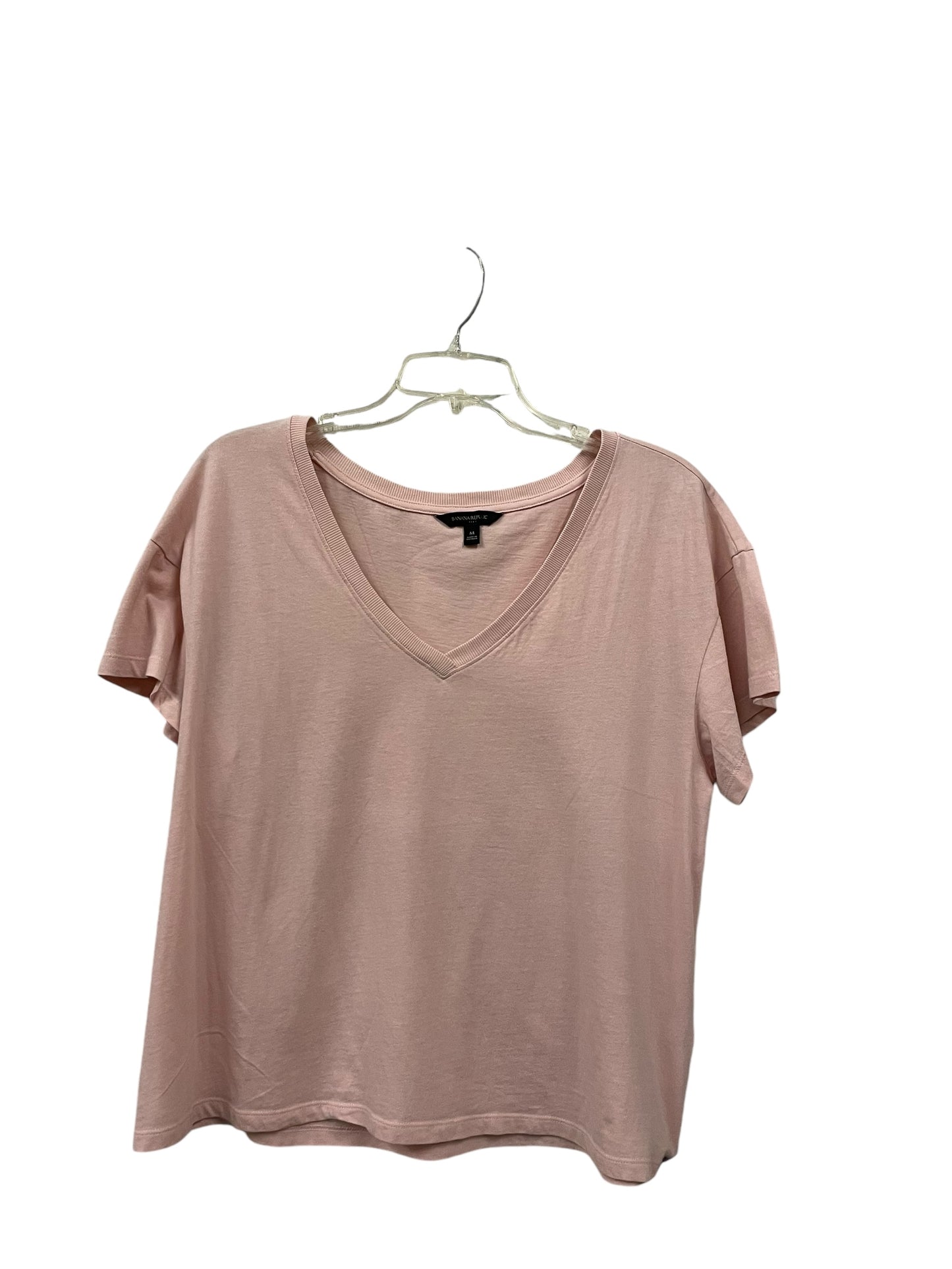 Top Short Sleeve Basic By Banana Republic In Pink, Size: M