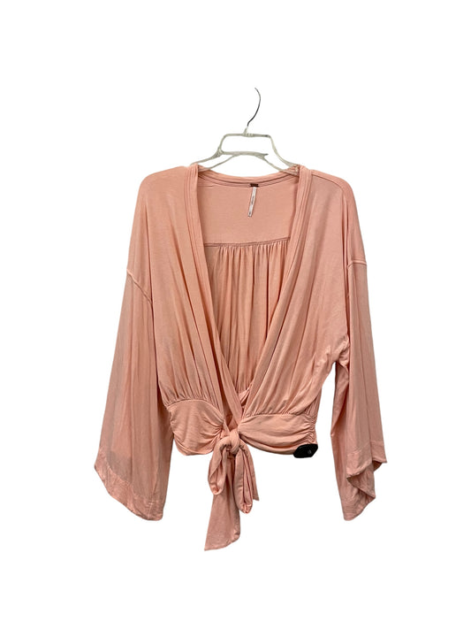 Top Long Sleeve By Free People In Peach, Size: M