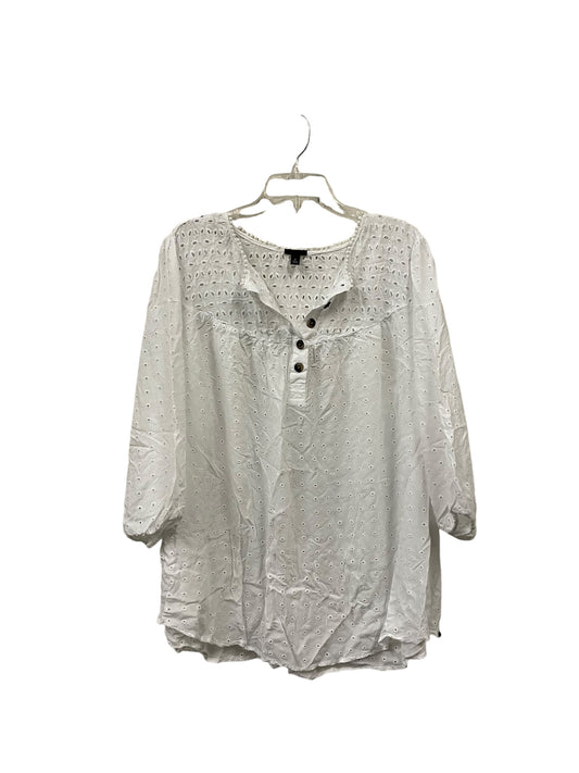 Top Long Sleeve By Torrid In White, Size: 4x