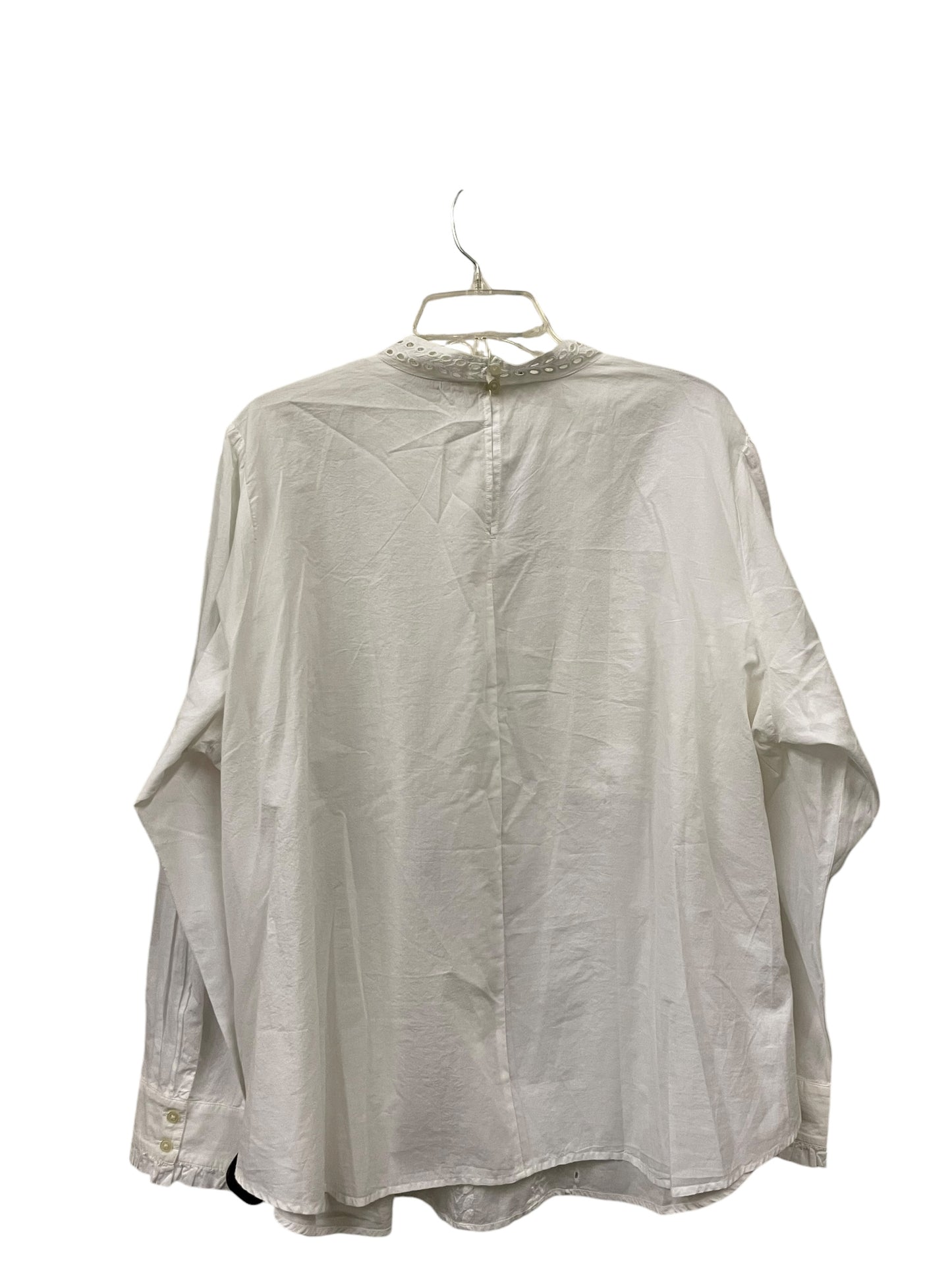 Top Long Sleeve By Loft In White, Size: 3x