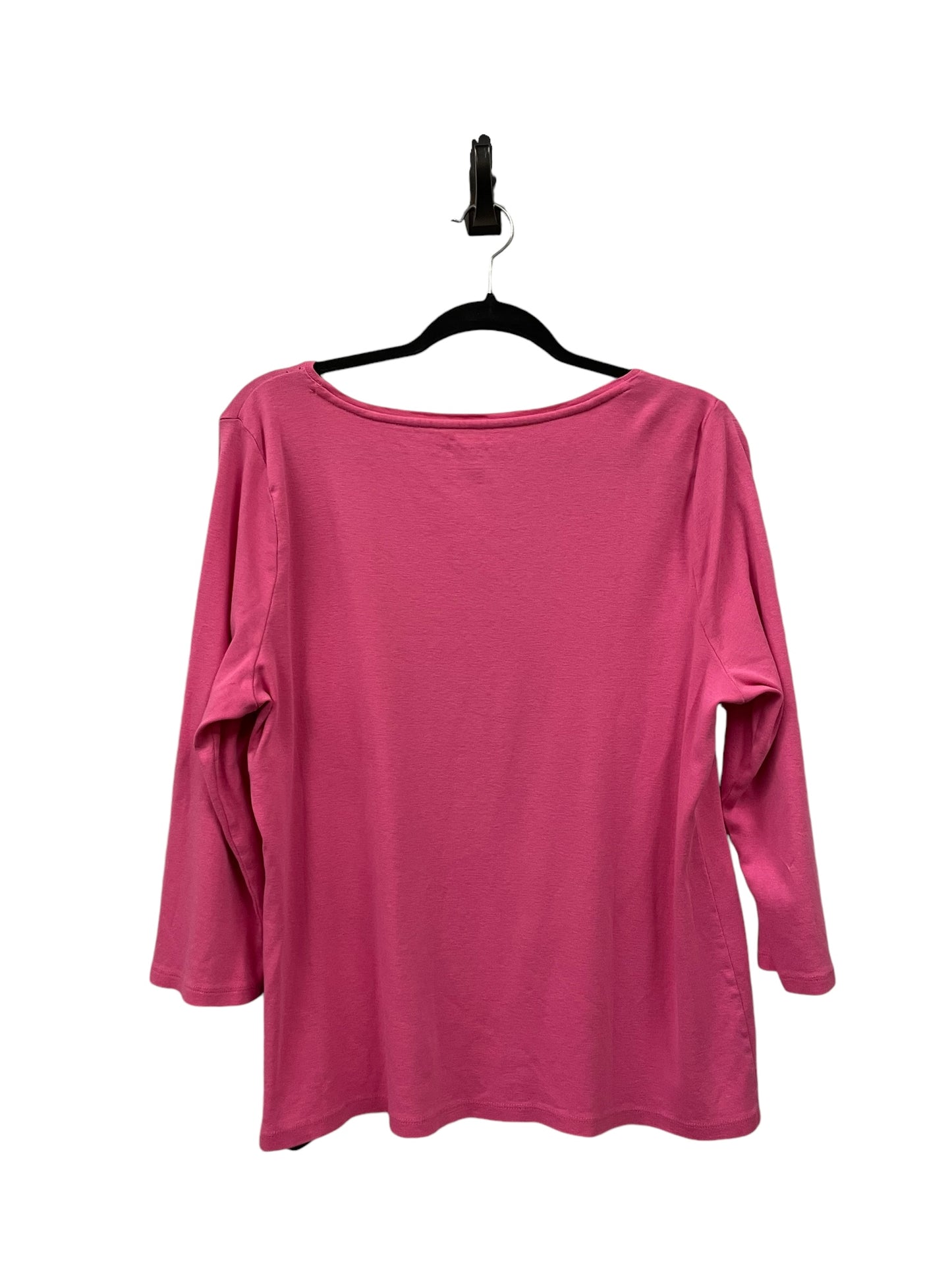 Top Long Sleeve Basic By Talbots In Pink, Size: Xl