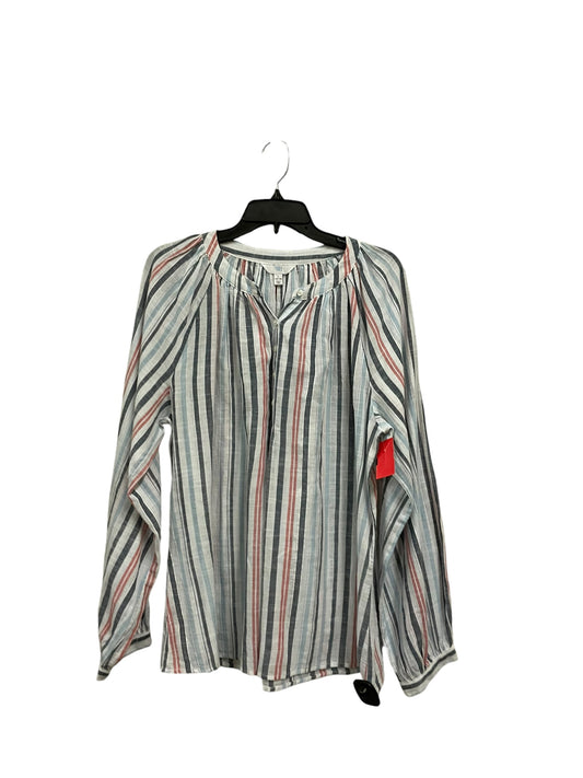 Top Long Sleeve By Time And Tru In Striped Pattern, Size: L