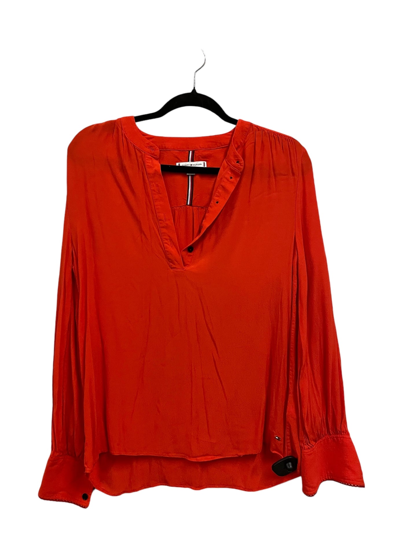 Top Long Sleeve Basic By Tommy Hilfiger In Orange, Size: S