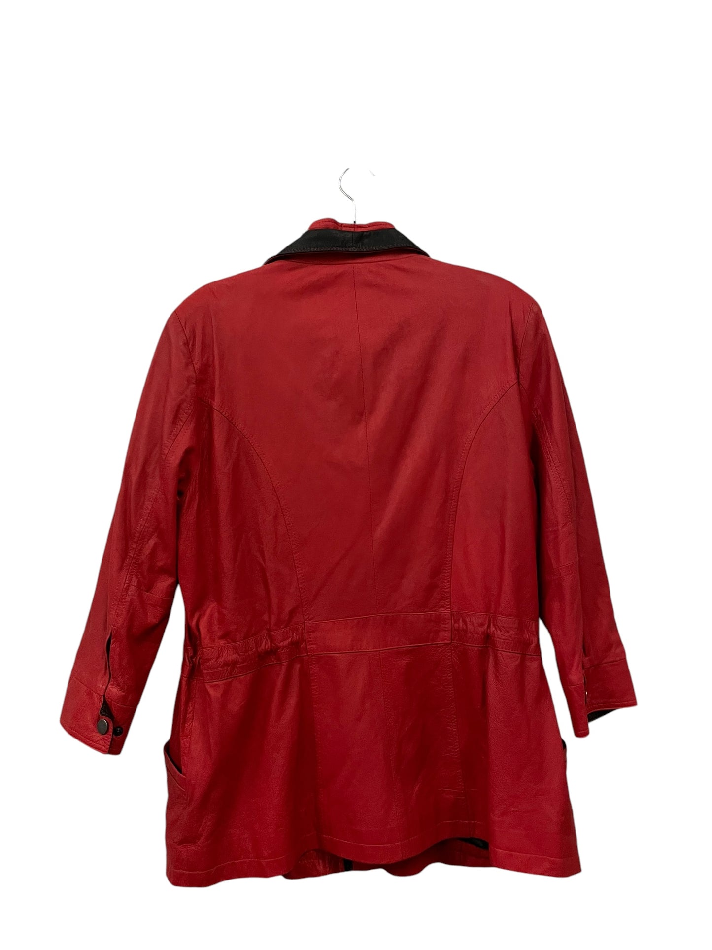 Jacket Leather By Clothes Mentor In Red, Size: L