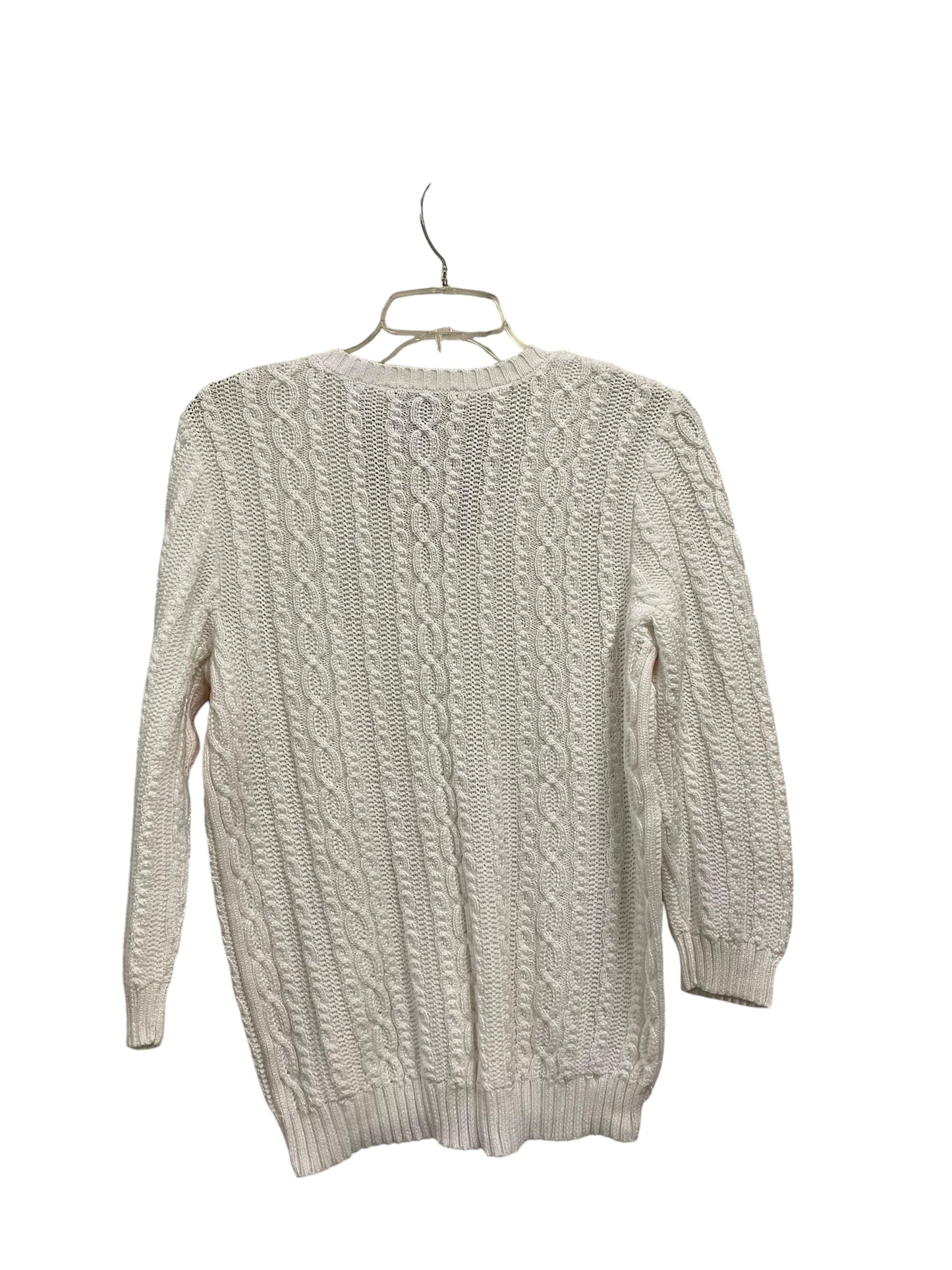 Sweater By Lauren By Ralph Lauren In White, Size: L