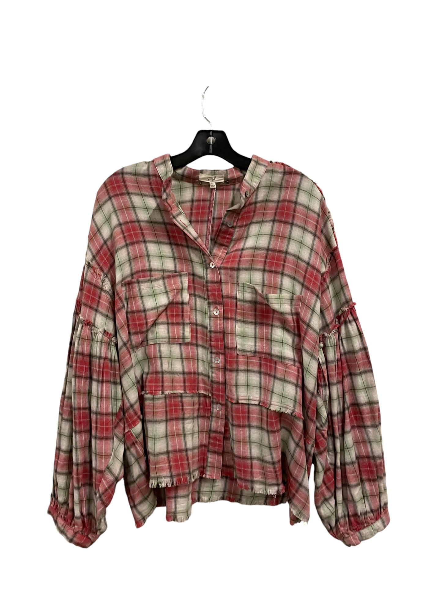 Top Long Sleeve By Easel In Red, Size: M